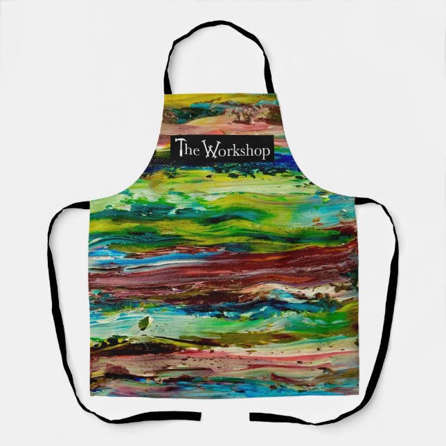 Delantal Colorida Paleta de pintura Art Studio Taller Apron (Anverso)