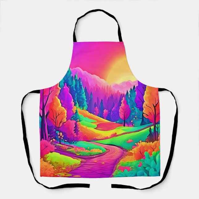 Delantal Colorida vista del atardecer (Anverso)