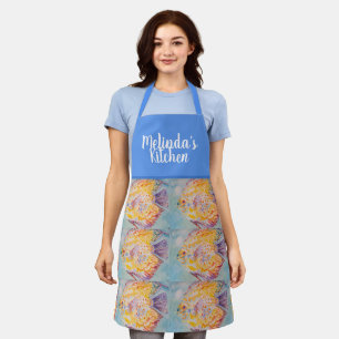 Delantal Coloridas acuarelas azules Cocina Apron