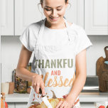 Delantal Colorido Agradecido Y Bendecido Con El Regalo De C<br><div class="desc">Mejor Regalo Para Tus Amigos Y Familia,  Texto Personalizado De Acción De Gracias Con Colores De Otoño Agradecidos Y Bendecidos. Feliz Día de Acción de Gracias. Ideas para decorar tu casa en Acción de Gracias</div>