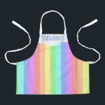 Delantal Colorido arcoiris personalizado<br><div class="desc">Estripas arcoiris y una nube personalizada delantal para niños.</div>