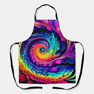 Delantal Colorido arte en espiral psicodélico