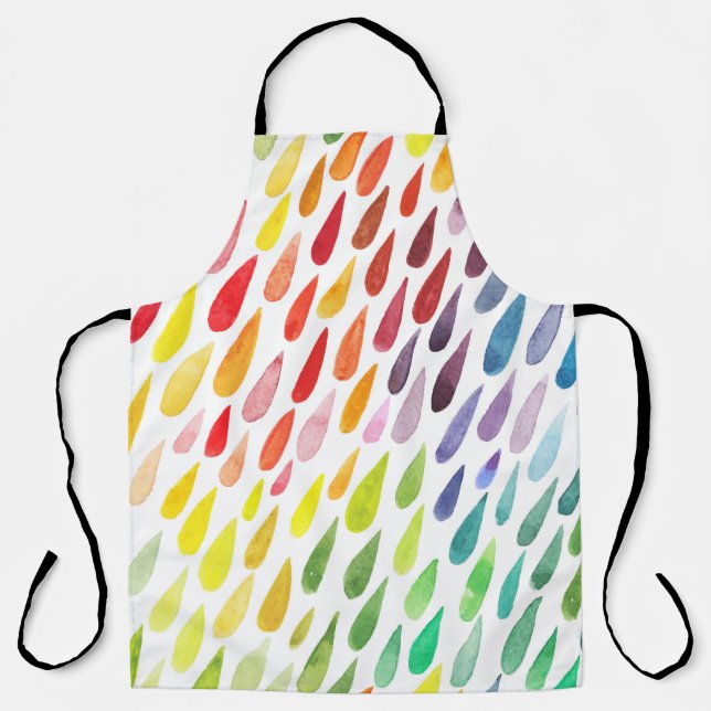 Delantal Colorido conjunto de salpicaduras de acuarela (Anverso)