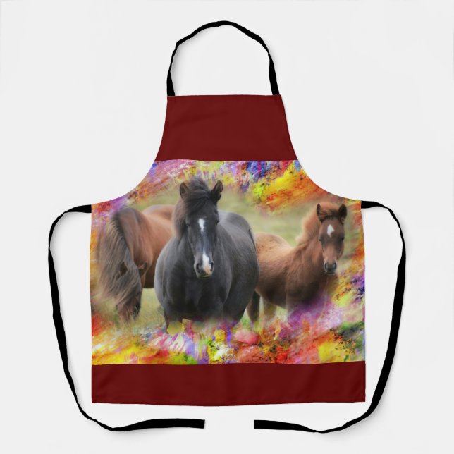 Delantal Colorido de caballos (Anverso)