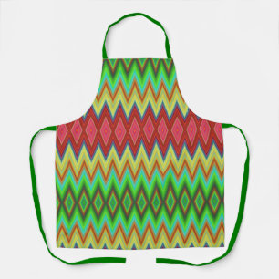 Delantal colorido en zigzag con formas de diamante