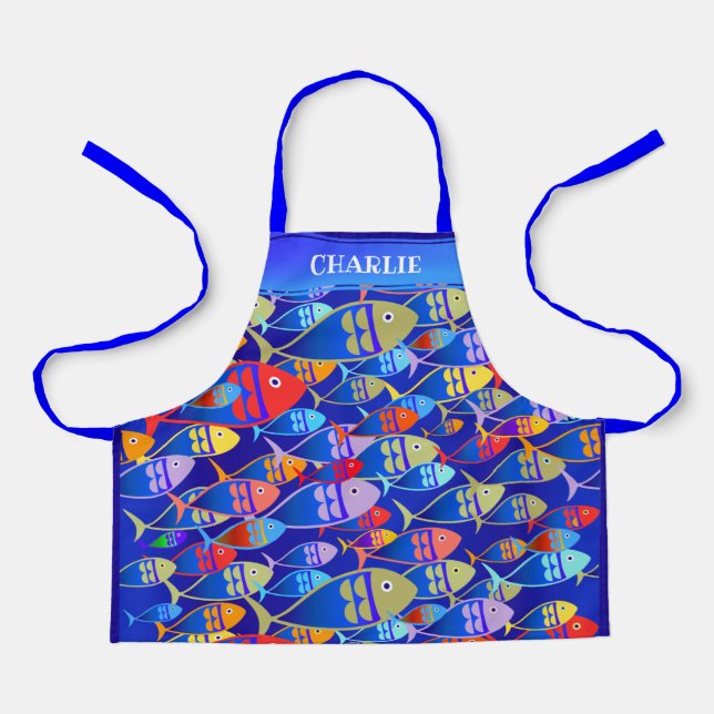 Delantal Colorido Fun Fish Art Deco (Anverso)