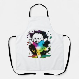 Delantal Colorido Kawaii bailando Bichon