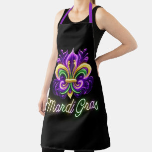 Delantal Colorido Mardi Gras Neon Fleur de lis