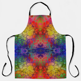 Delantal Colorido Naranja amarillo morado mosaico abstracto