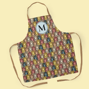 Delantal Colorido patrón de lechuza Boho Woodland con monog
