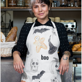 Delantal Colorido patrón de miedo de Halloween |Feliz Hallo