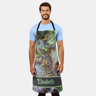 Delantal colorido patrón púrpura verde