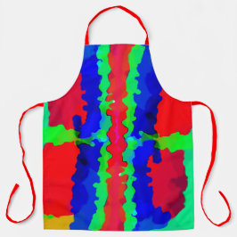 Delantal Colorido resplandor de tinta abstracto verde rojo 