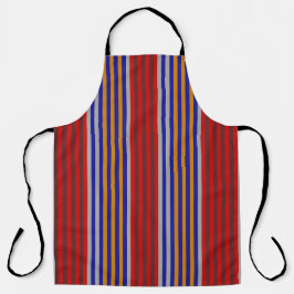 DELANTAL COLUMNAS ROJAS AZULES AZULEJADAS