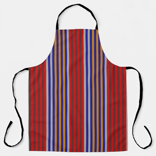 DELANTAL COLUMNAS ROJAS AZULES AZULEJADAS (Anverso)