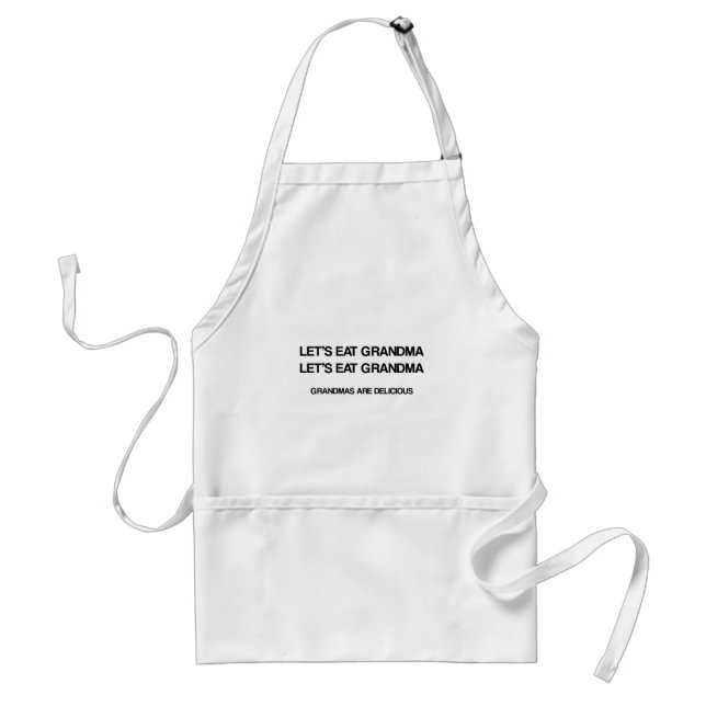 Delantal Comamos a la abuela, las abuelas son deliciosas (Frente)
