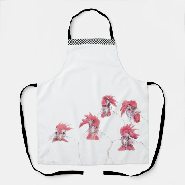 Delantal Comb Over Para La Cena De Pollo Black Strap Apron (Anverso)