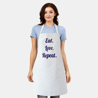 Delantal Come. Amor. Repetir - Apron de cocina blanca