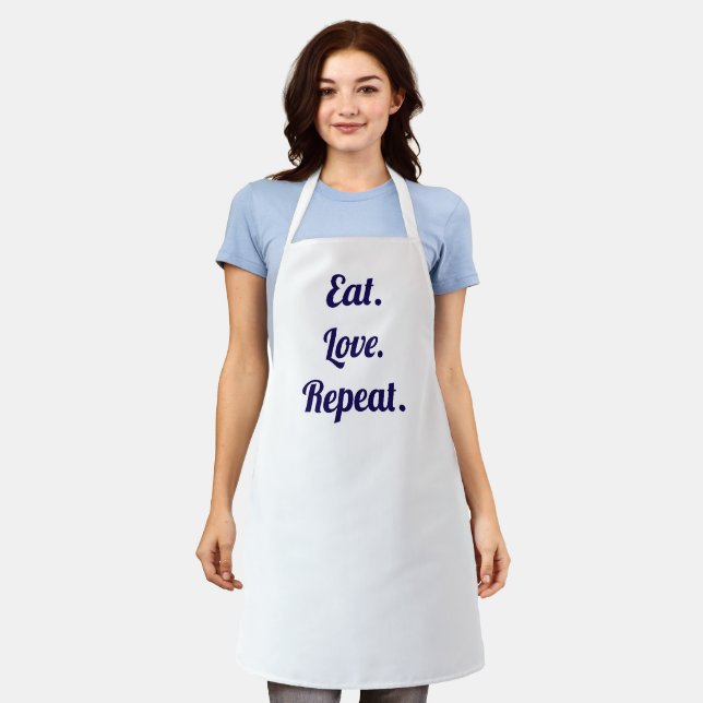 Delantal Come. Amor. Repetir - Apron de cocina blanca (Gastado)