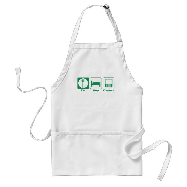 Delantal come dormir computadora (verde) (Frente)