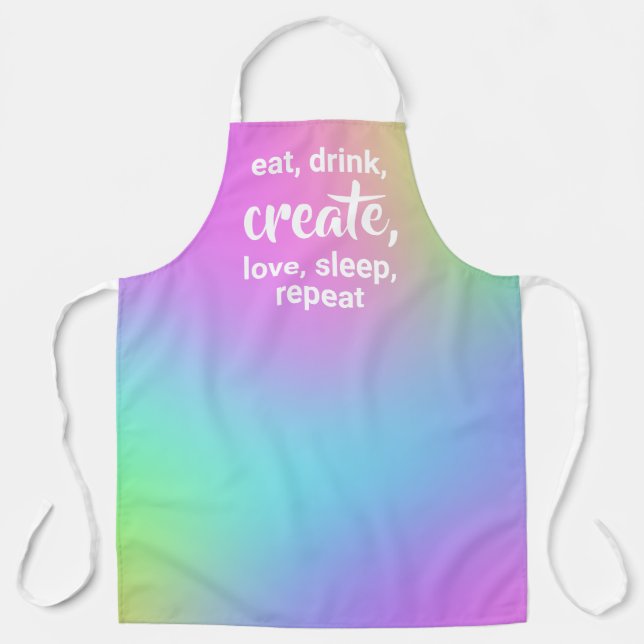 Delantal Comer, beber, crear, amar, dormir, repetir el auri (Anverso)