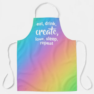 Delantal Comer, beber, crear, amar, dormir, repetir el auri