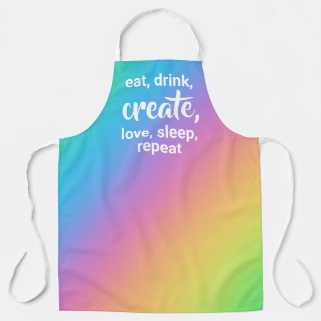 Delantal Comer, beber, crear, amar, dormir, repetir el auri (Anverso)