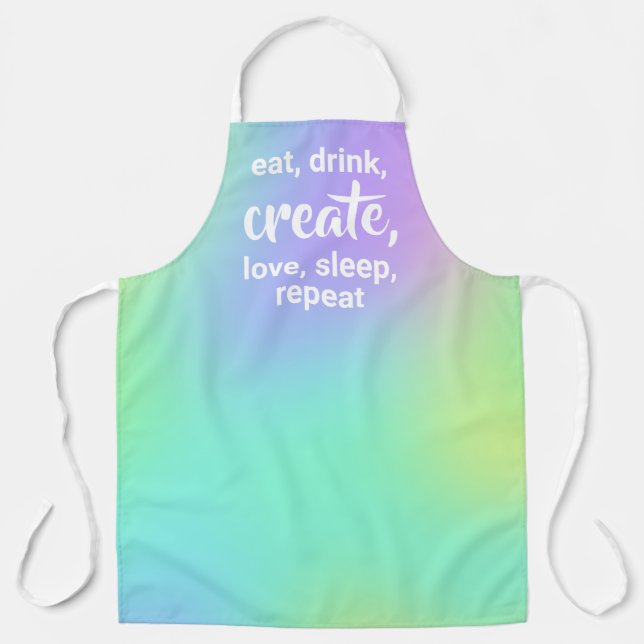 Delantal Comer, beber, crear, amar, dormir, repetir el auri (Anverso)