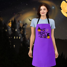 Delantal Comer, beber y tener miedo, Apron de Halloween
