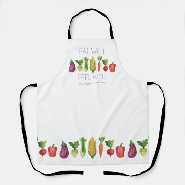 Delantal Comer Bien Sentir Bien Vegetales Orgánicos De Colo (Anverso)