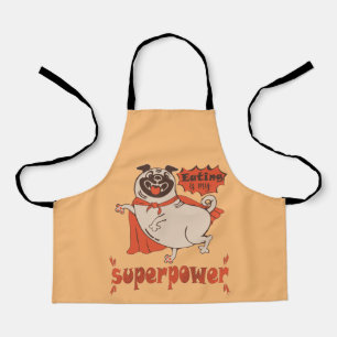 Delantal Comer es mi sobrenombre rojo cloak pug estilo cómi