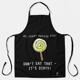 Delantal Comer limpio, negro sucio