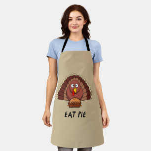 Delantal Comer Pie Con La Turquía Del Día De Gracias