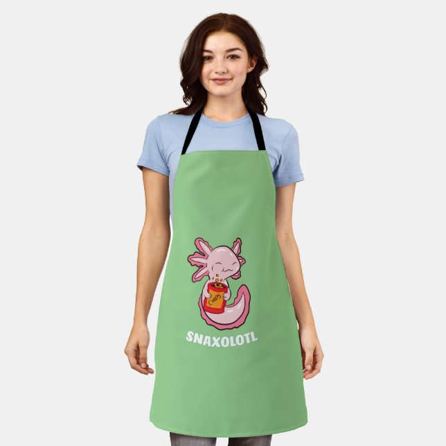 Delantal Comida Cute Axolotl Lover Snaxolotl Kawaii Axolotl (Gastado)