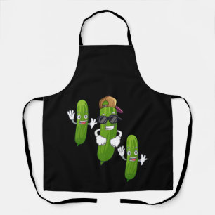 Delantal Comida divertida de pepino bailando