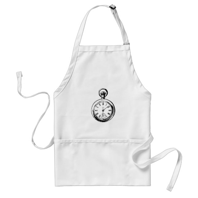 Delantal Como Ilustracion de reloj de bolsillo (Frente)