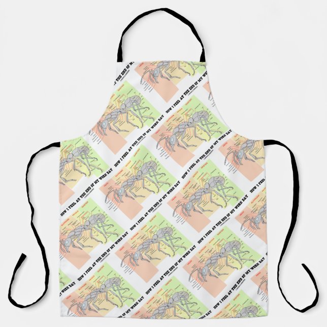 Delantal Cómo me siento al final de mi jornada laboral, Ant (Anverso)