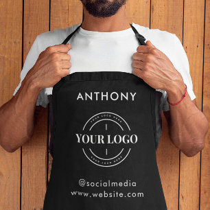 Delantal Compañía de logotipos de personalizado Negra moder