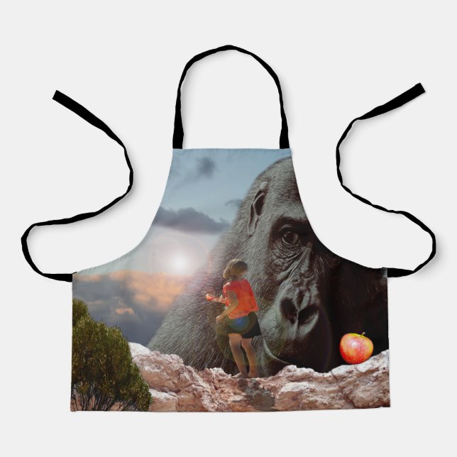 Delantal Comparte Tu Almuerzo Con Un Gorila, Niños Apron (Anverso)
