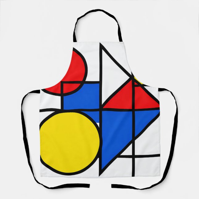 Delantal Composición de color primario de Mondrian (Anverso)