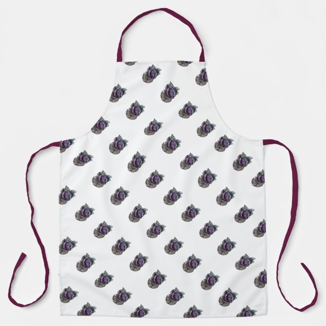 Delantal con acuarela de lombarda (Anverso)