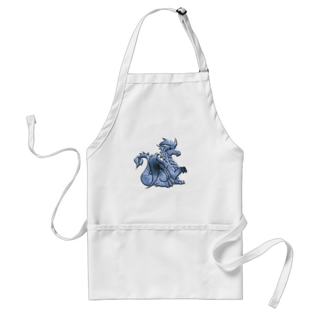 Delantal con alas azul del dragón (Frente)