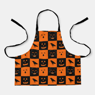 Delantal con caras retro de Halloween