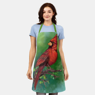 Delantal con Cardenal Rojo del Norte - Pintura