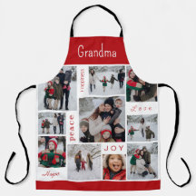 Delantal con Collage de Fotos Navideñas para Abuel