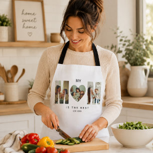 Delantal con Corazón de Mamá con Foto Personalizad