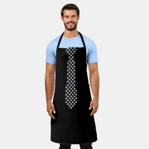 Delantal con corbata de lunares Delantal negro par