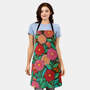 Delantal con dalias y mariposas Abstract Matisse