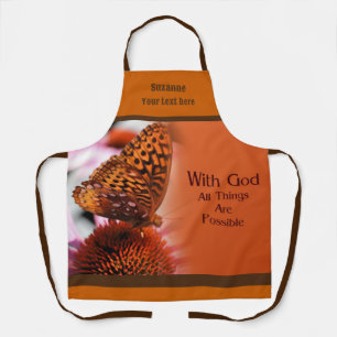 Delantal Con Dios todo lo posible Inspirador personalizado