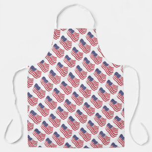 Delantal con diseño de bandera roja blanca y azul